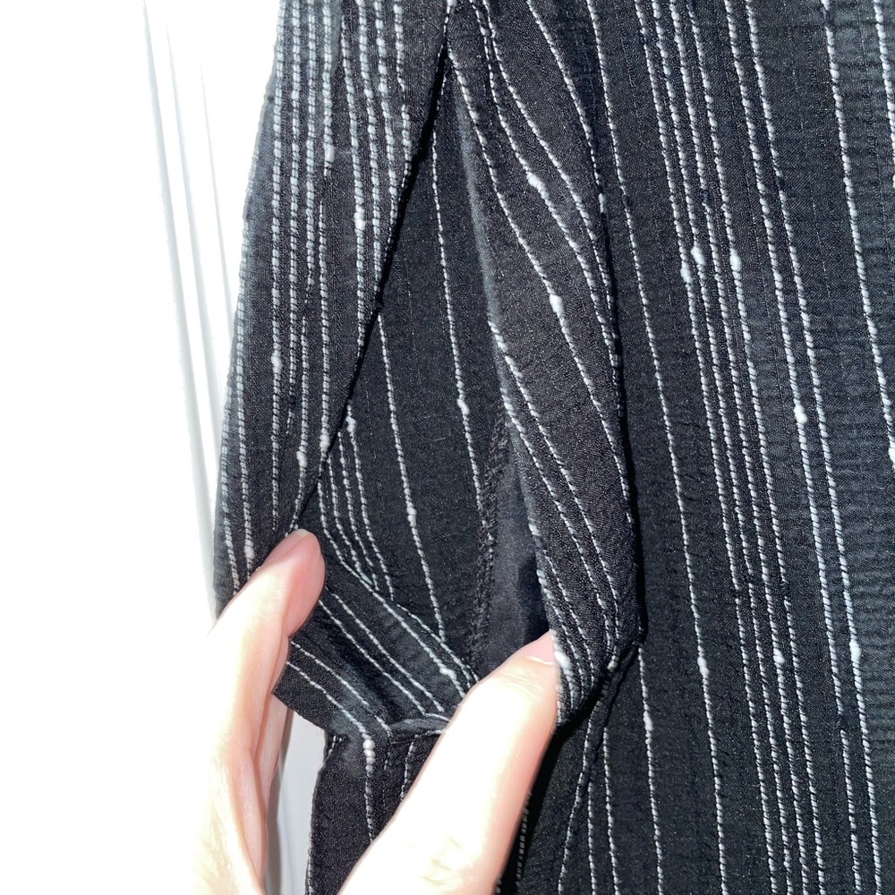 NWT Chico’s Size 1 US Size 8 Pull on Straight Ankle Black & White Stripe Pants - Picture 4 of 6
